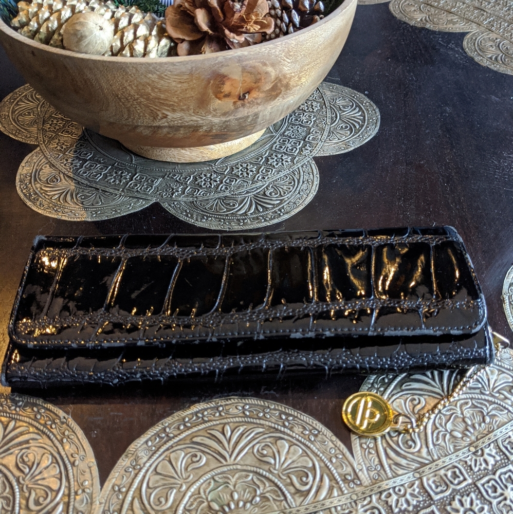 Big Buddha Black Patent Wallet